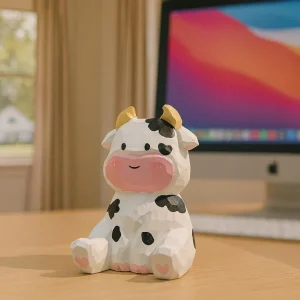Wooden Cow Phone Stand